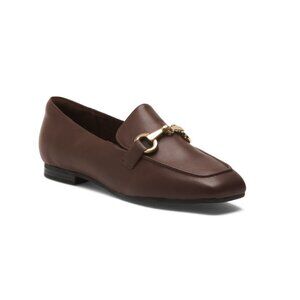 ROCKPORT Brown Leather Polly Slip On Square Toe Comfort Dress Loafers